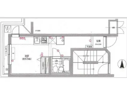 FELICIOUS J`S(ワンルーム/3階)の間取り写真