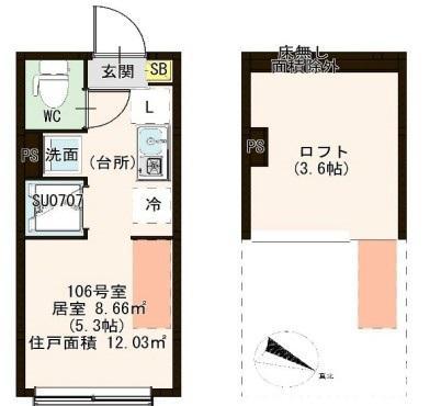 アーバンレジデンス杉並(ワンルーム/1階)の間取り写真