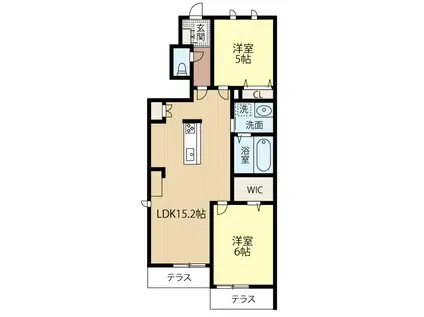 コオリナ(2LDK/1階)の間取り写真