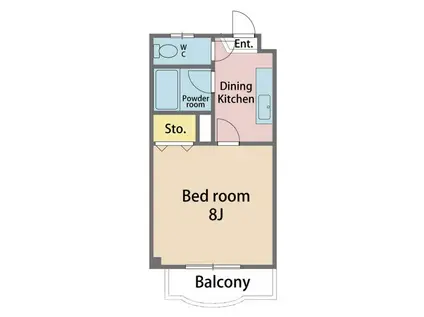 コスモハイムII(1K/3階)の間取り写真