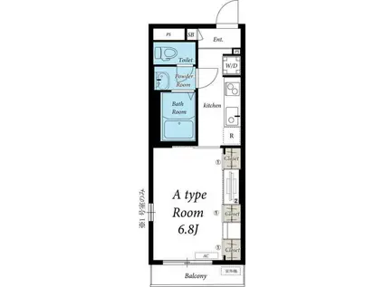 リブリ・チェリー(1K/1階)の間取り写真