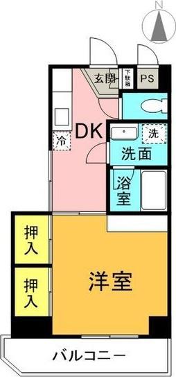 グランビル泉(1DK/6階)の間取り写真