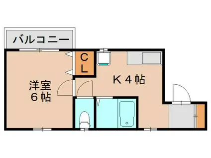 クレールタカキ(1K/1階)の間取り写真