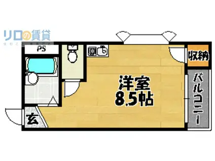 コーポアルプ(1DK/1階)の間取り写真