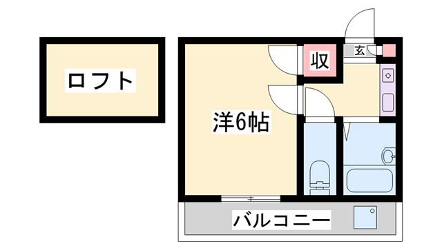 グラーノ・メゾン東姫路駅前(1K/2階)の間取り写真