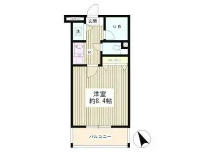 ラルゴ西早稲田(1K/2階)の間取り写真