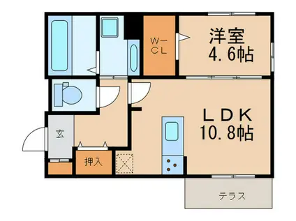 D-ROOM名島(1LDK/1階)の間取り写真
