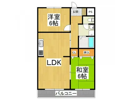 アミューレット光明池(2LDK/2階)の間取り写真