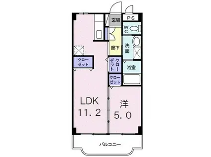 コーポYS(1LDK/1階)の間取り写真