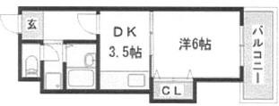 ハイツA&M(1DK/2階)の間取り写真