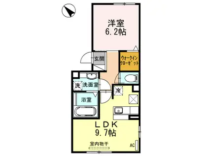 ローズコート鳴海(1LDK/1階)の間取り写真