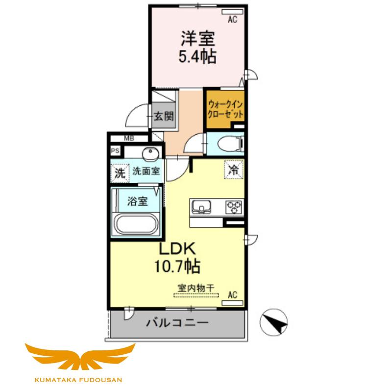 シェラール・インター(1LDK/2階)の間取り写真