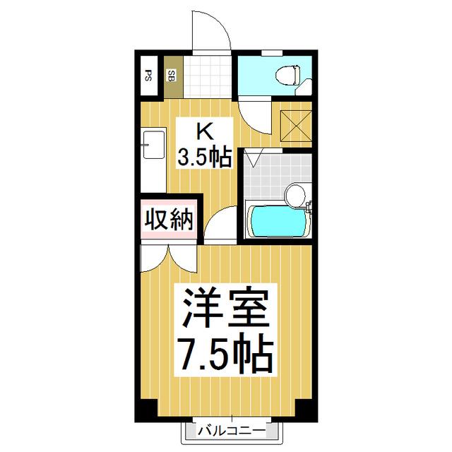 相の木ハイツ(1K/1階)の間取り写真