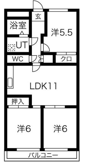 プレザント白金(3LDK/3階)の間取り写真