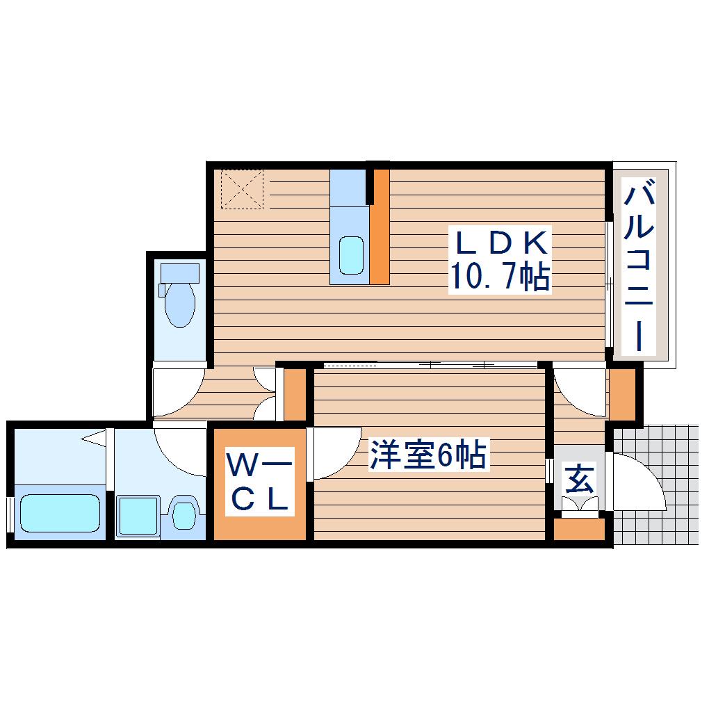 LE CIEL A(1LDK/1階)の間取り写真