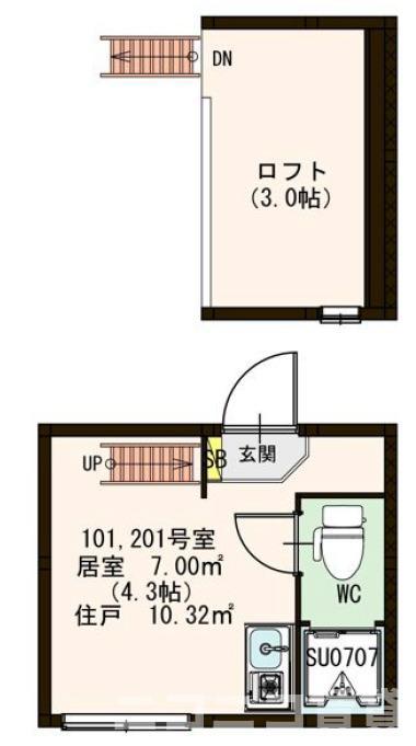 コンフォール板橋(ワンルーム/2階)の間取り写真