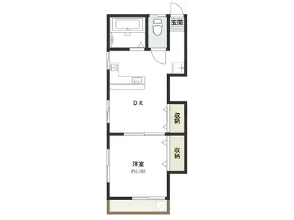 イトウマンションIII(1DK/3階)の間取り写真