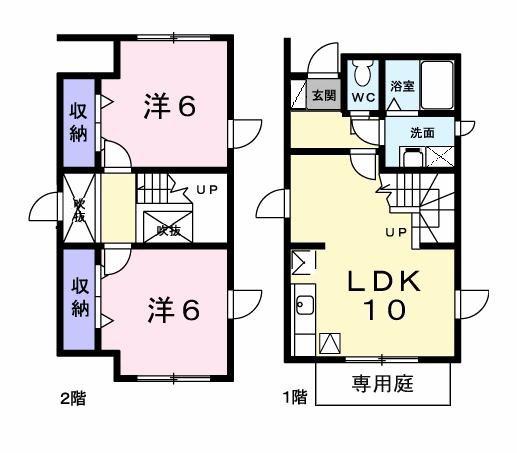 カーサMYK(2LDK/1階)の間取り写真