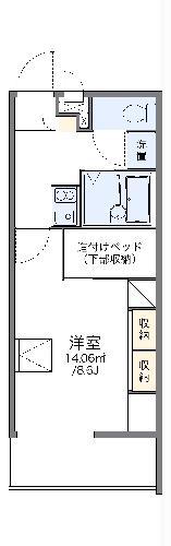 レオパレスコンフォール石橋A(1K/2階)の間取り写真