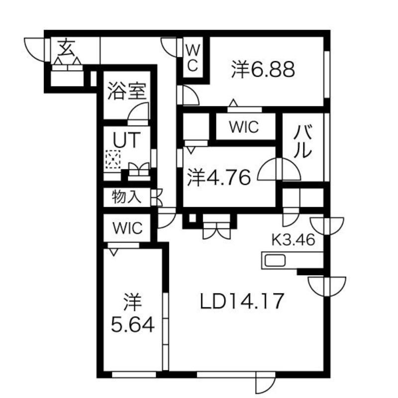 アルファスクエアS17(3LDK/2階)の間取り写真