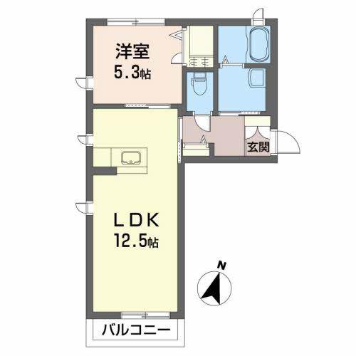 イル・ソーレ(1LDK/2階)の間取り写真
