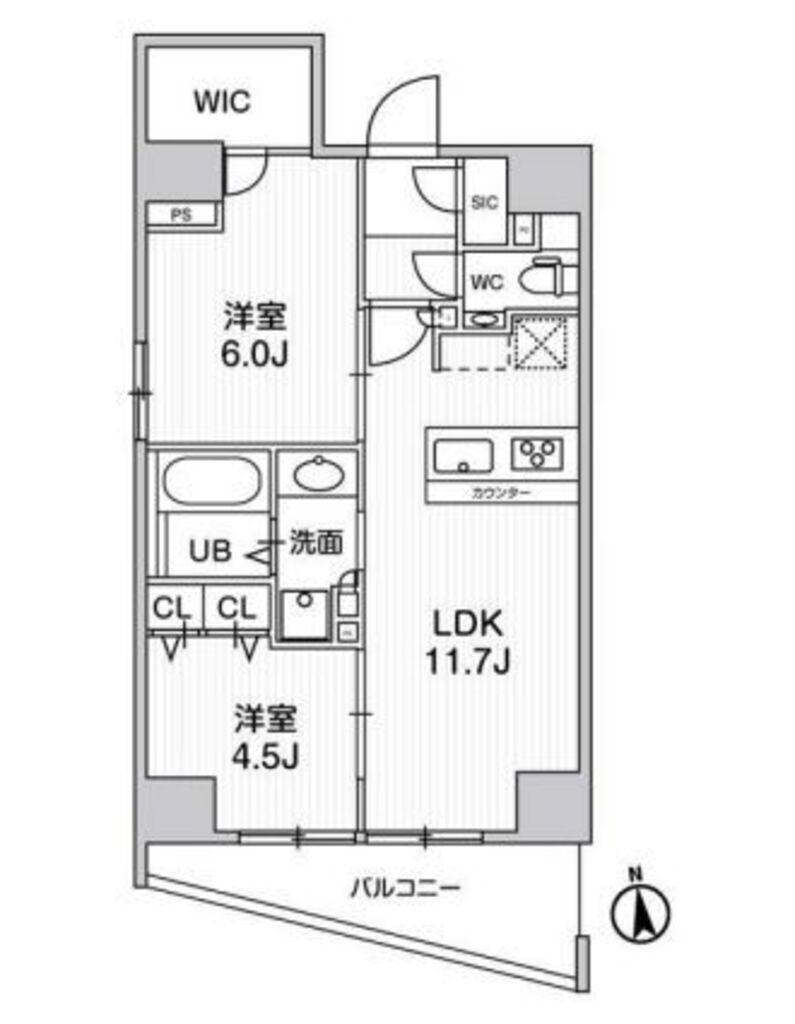 クレアティフ秋葉原(2LDK/8階)の間取り写真