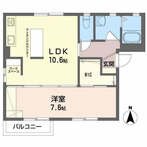 グリーンステージ大山 A(1LDK/2階)の間取り写真