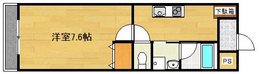 PABLO観音本町1(1K/4階)の間取り写真