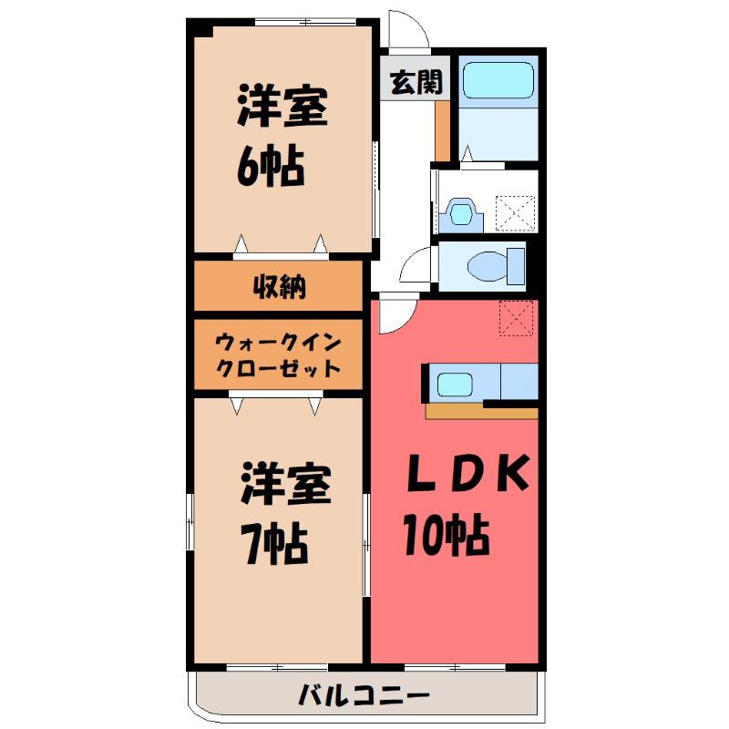 シエロ・モンターニャ(2LDK/2階)の間取り写真