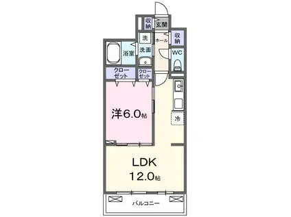 プラーツ ブレイダ(1LDK/2階)の間取り写真