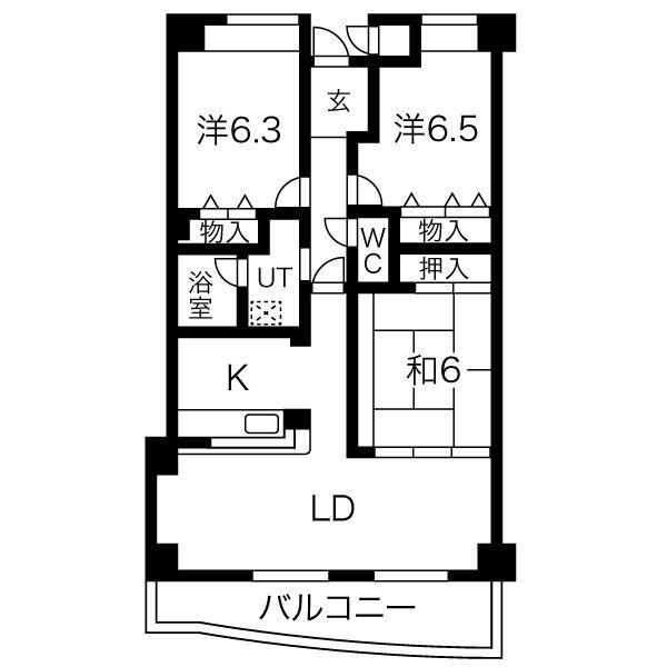 セレッソ(3LDK/1階)の間取り写真