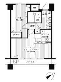 LOOP-M ループエム(1LDK/6階)の間取り写真