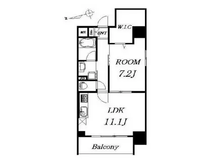 MIZUHO FLATS(1LDK/3階)の間取り写真
