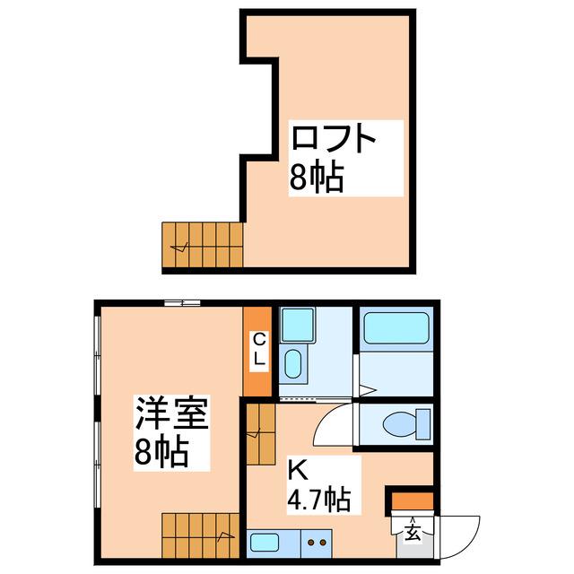 POSH YOKOTE(1K/2階)の間取り写真
