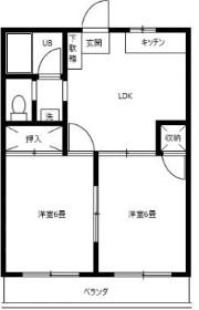 エレガント府中(2LDK/1階)の間取り写真