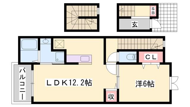 ポエム・ひまわり(1LDK/3階)の間取り写真