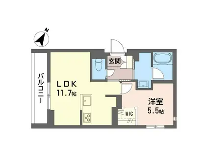ボヌールカイエ(1LDK/2階)の間取り写真