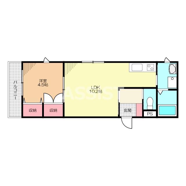 CASA FELICE(1LDK/2階)の間取り写真