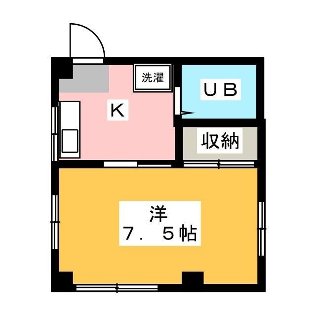 鷲山マンション(1K/3階)の間取り写真