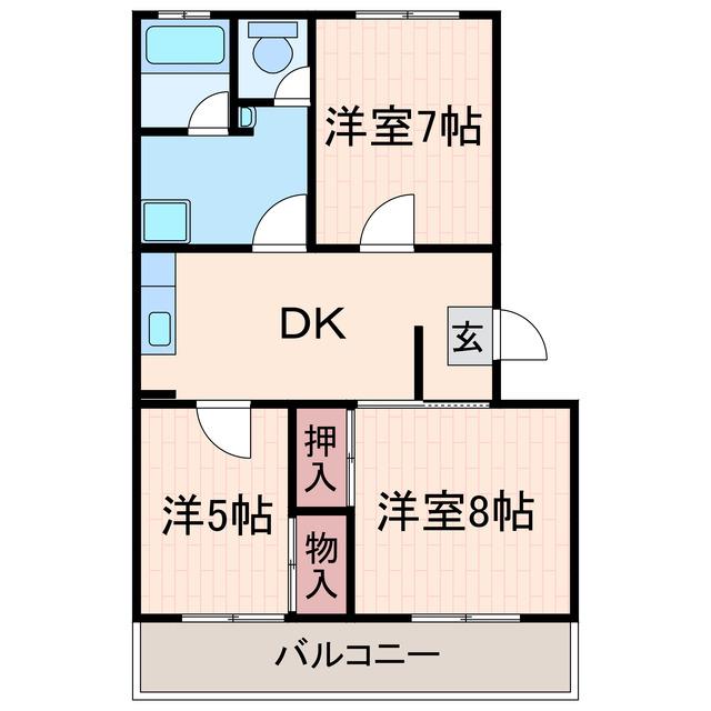 立川ハイツ(3DK/2階)の間取り写真