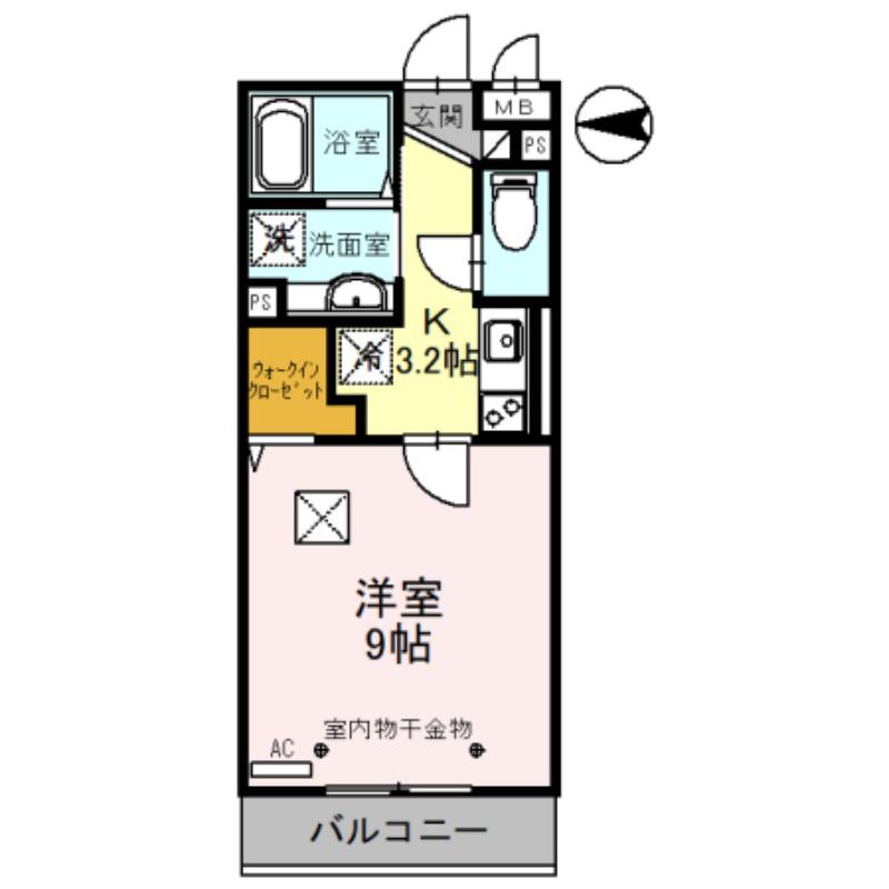 東武伊勢崎線 草加駅 徒歩5分 3階建 築6年(1K/1階)の間取り写真