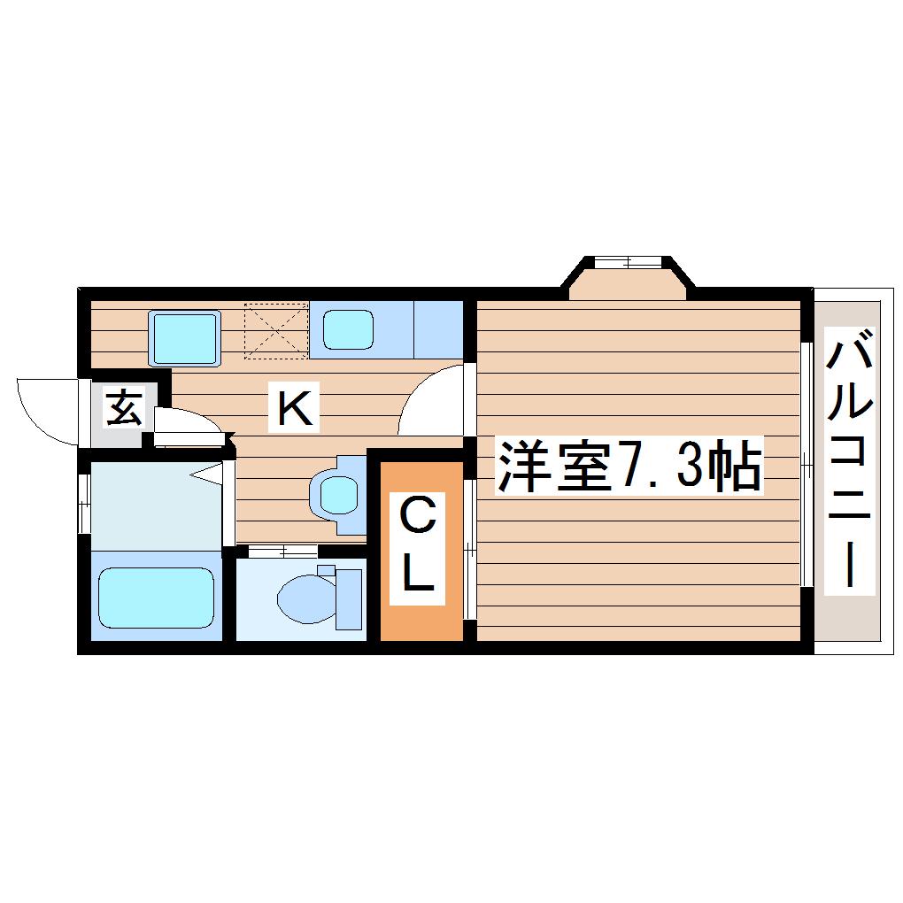 MYハイツ2号館(1K/1階)の間取り写真