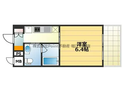 E-SPAAACE西天満(1K/2階)の間取り写真