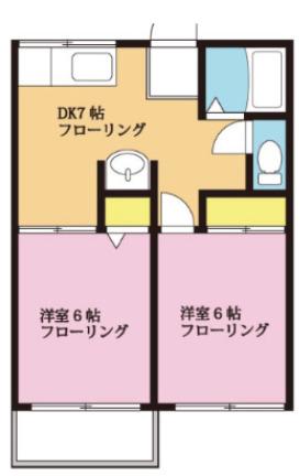 パルローロブロ(2DK/1階)の間取り写真