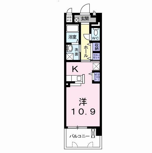 SOL LEVANTE 国府(ワンルーム/3階)の間取り写真