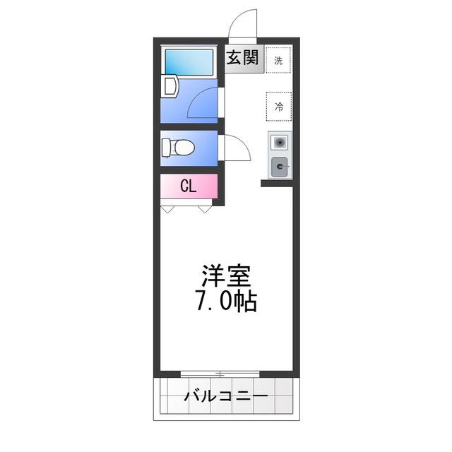 メゾン北花田(ワンルーム/3階)の間取り写真