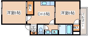 大倉山ハイツB棟(2DK/2階)の間取り写真