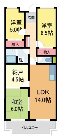 クレセール宝塚(3SLDK/2階)の間取り写真