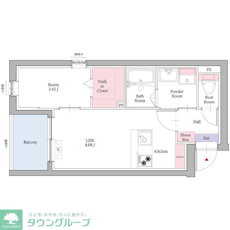 リアンレガーロ桜並木駅(1LDK/4階)の間取り写真