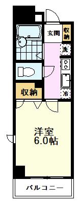 HF国分寺レジデンス(1K/3階)の間取り写真